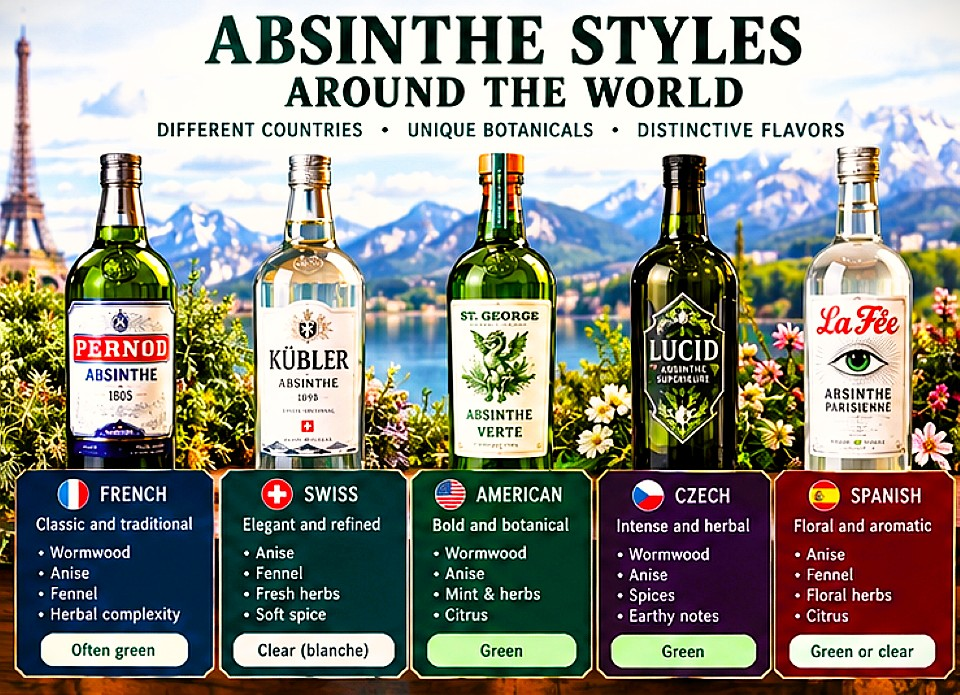 How to serve absinthe using cold water, sugar and an absinthe spoon to create the traditional louche