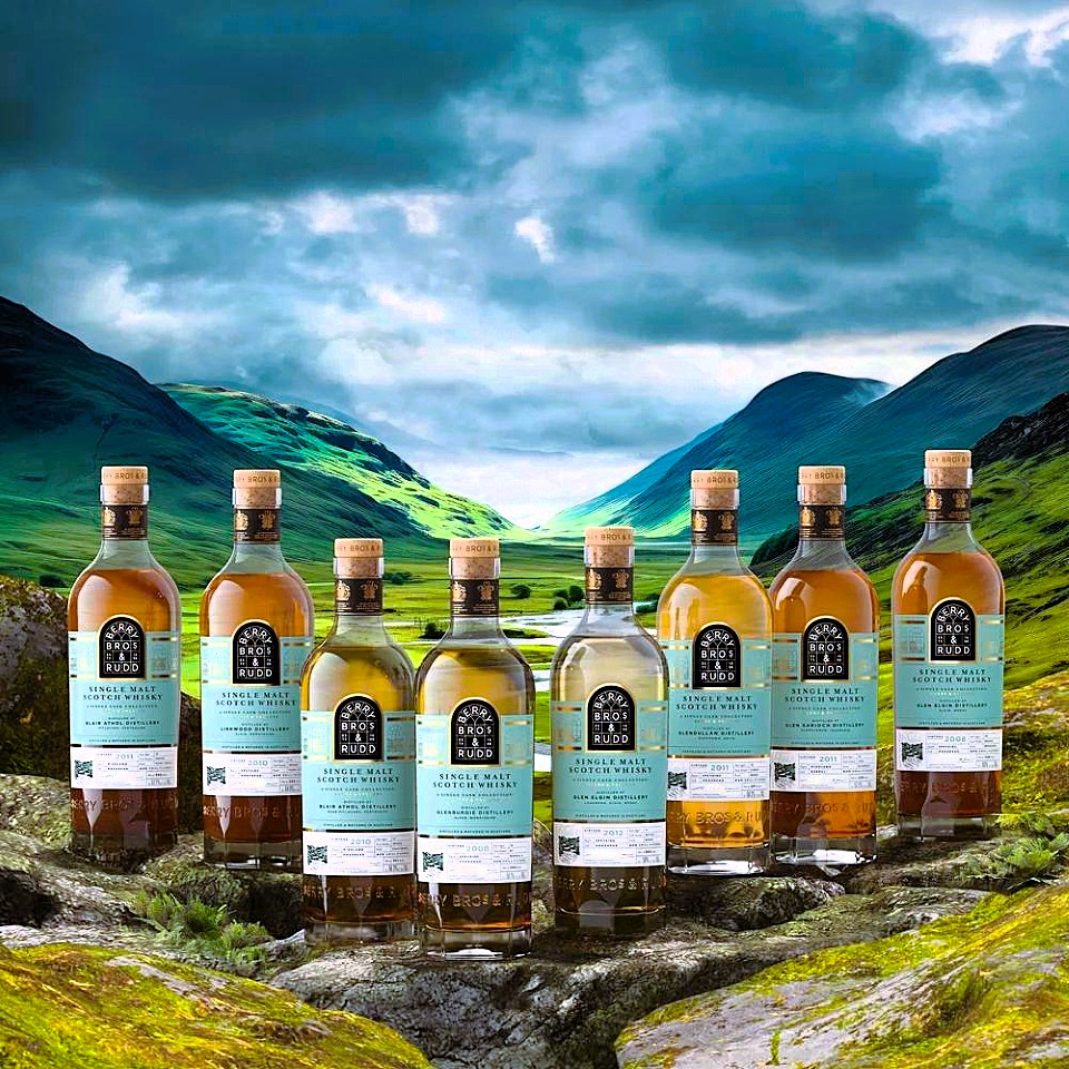 A selection of Highland single malt Scotch whisky bottles
